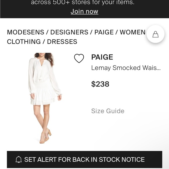 BNWT Paige Lemay smocked Dress size Large.Perfect for Valentine’s Day Date!!! - Picture 2 of 9